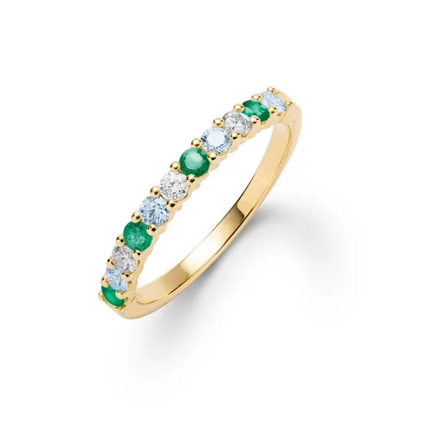 Personalized Rosecliff Birthstone Stackable Ring in 14k Gold sold by Haverhill