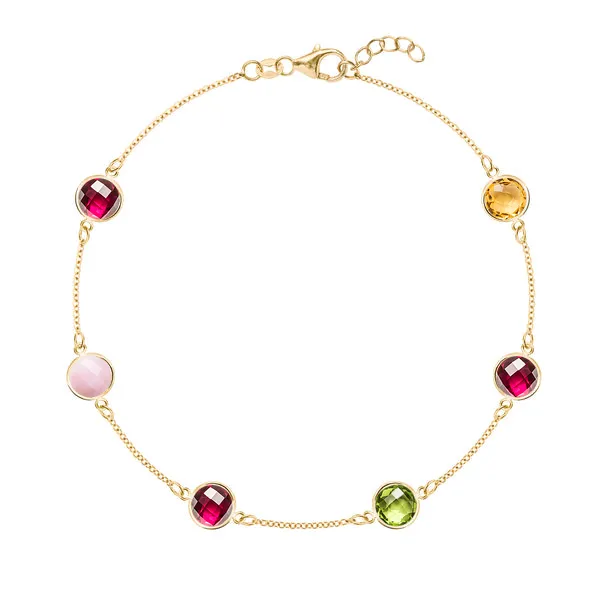 Personalized Grand 6 Birthstone Bracelet in 14k Gold sold by Haverhill