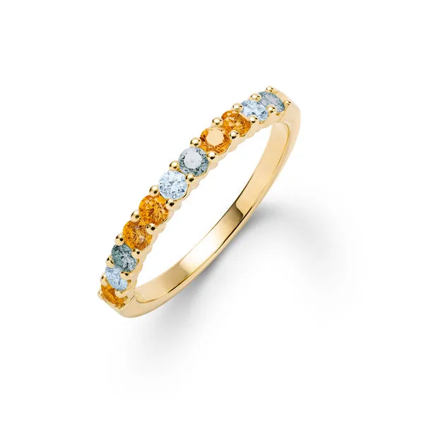 Personalized Rosecliff Birthstone Stackable Ring in 14k Gold sold by Haverhill