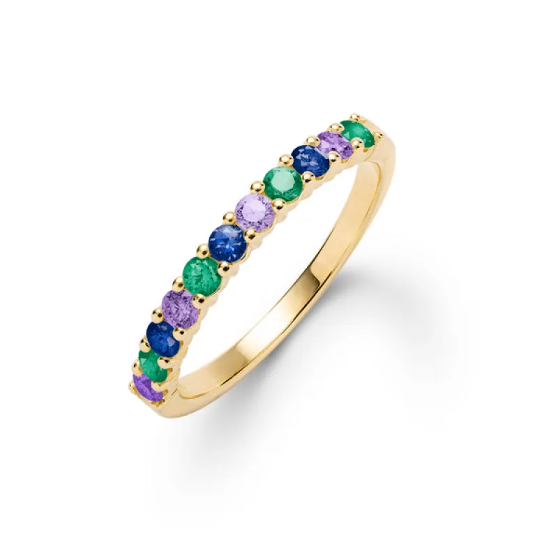 Personalized Rosecliff Birthstone Stackable Ring in 14k Gold sold by Haverhill