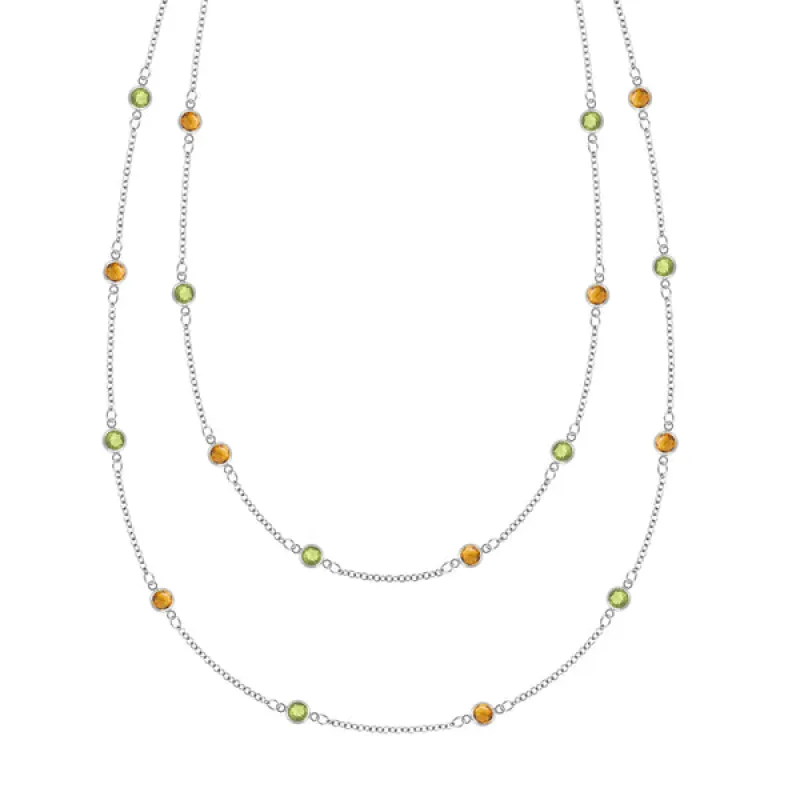 Personalized Bayberry Birthstone Long Necklace in 14k Gold sold by Haverhill