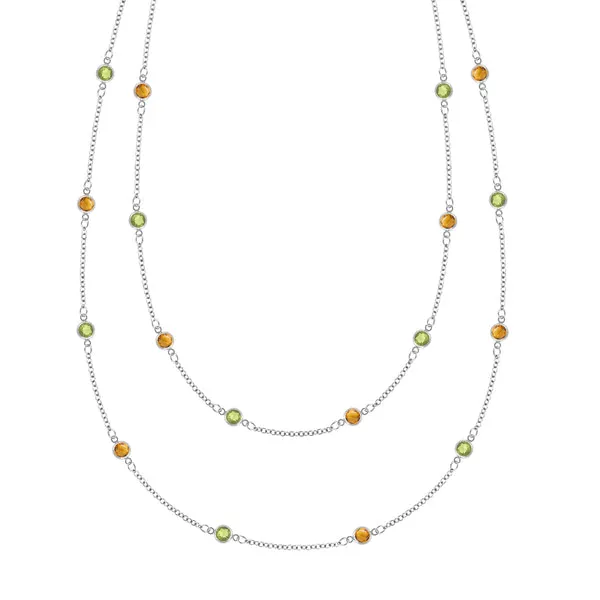 Personalized Bayberry Birthstone Long Necklace in 14k Gold sold by Haverhill