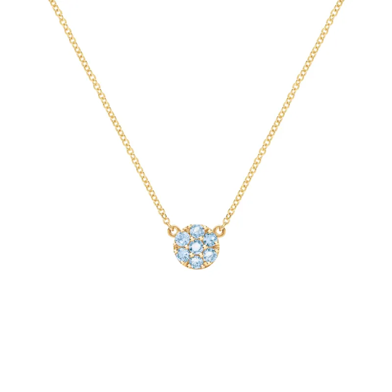 Rosecliff Nantucket Blue Topaz Mini Necklace in Solid 14k Gold (December) sold by Haverhill
