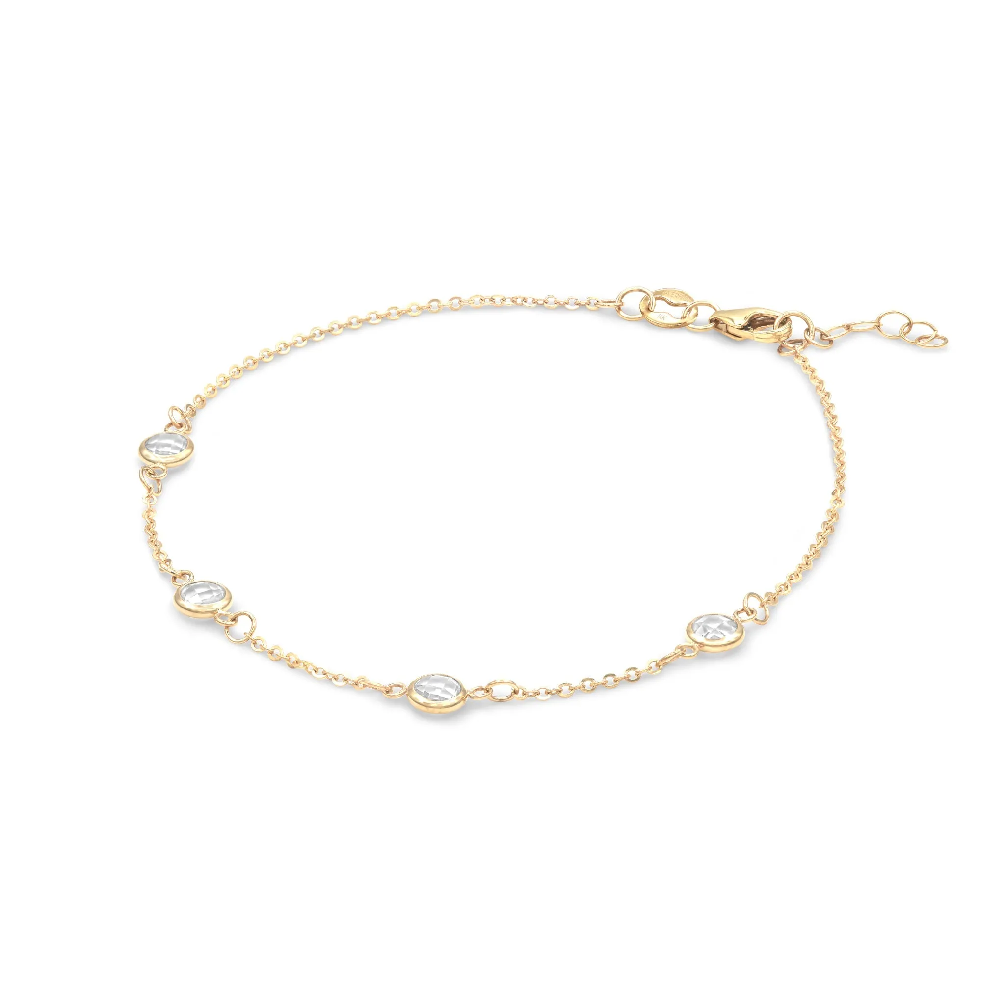 Personalized Classic 4 Birthstone Bracelet in 14k Gold sold by Haverhill product image thumbnail 4