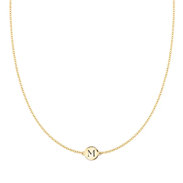 Personalized 1 Letter Necklace in 14k Gold sold by Haverhill
