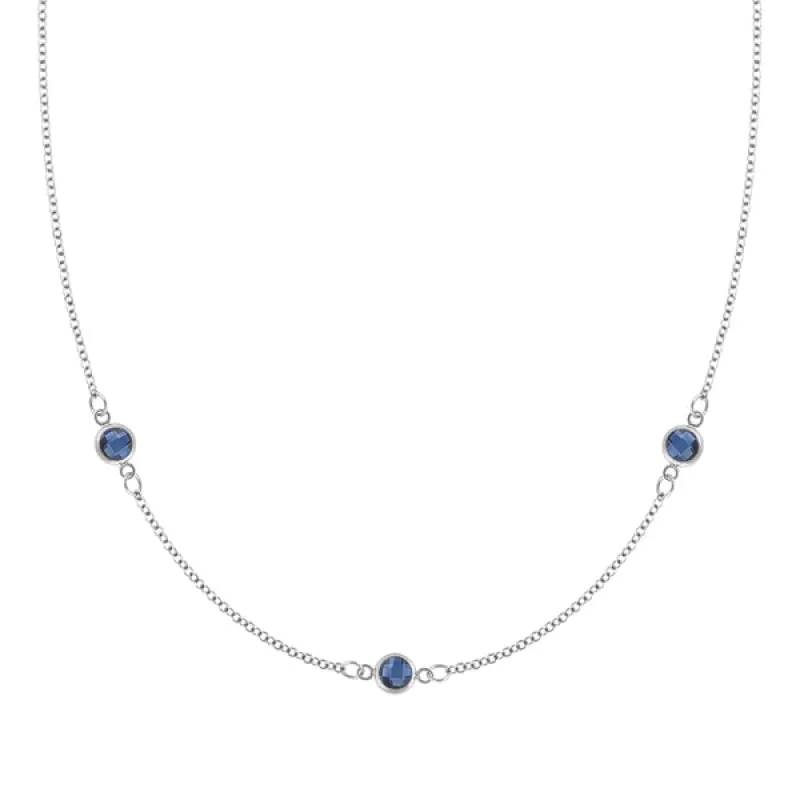 Personalized Classic 3 Birthstone Necklace in 14k Gold sold by Haverhill