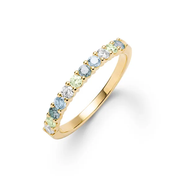 Personalized Rosecliff Birthstone Stackable Ring in 14k Gold sold by Haverhill