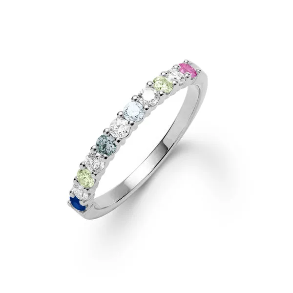 Personalized Rosecliff Birthstone Stackable Ring in 14k Gold sold by Haverhill