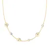 Personalized Classic 3 Letter & 3 Birthstone Necklace in 14k Gold (Single Spacing) sold by Haverhill
