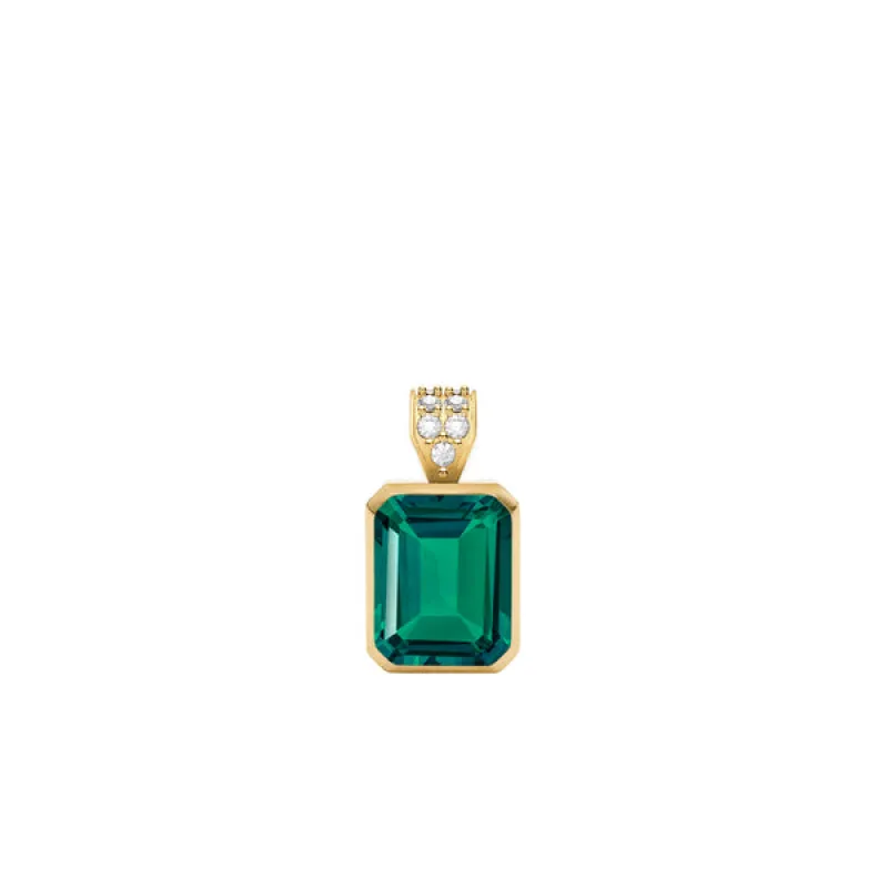 Warren Emerald Pendant with Diamond Bale in 14k Gold (May) sold by Haverhill