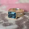 Personalized Warren Horizontal Birthstone Ring in 14k Gold sold by Haverhill