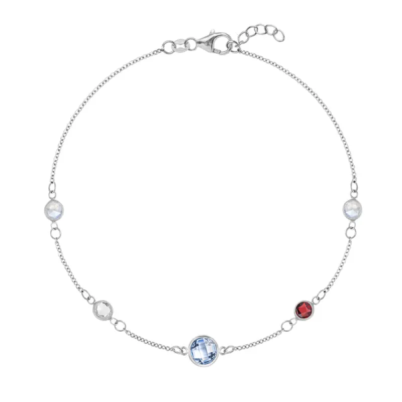 Personalized 1 Grand & 4 Classic Birthstone Bracelet in 14k Gold sold by Haverhill