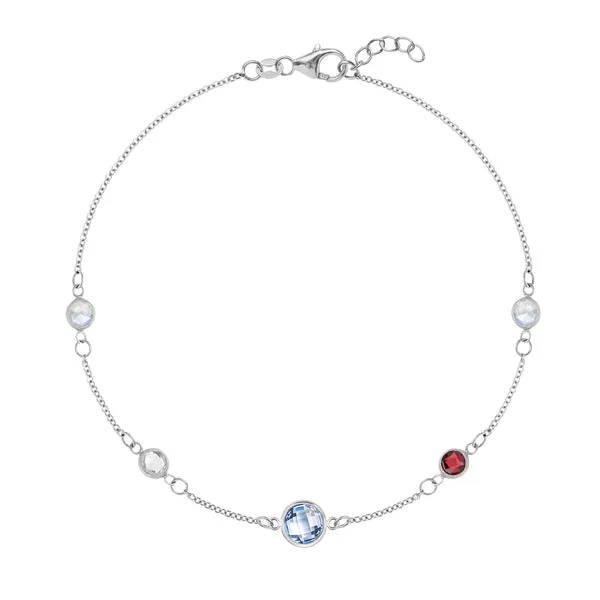 Personalized 1 Grand & 4 Classic Birthstone Bracelet in 14k Gold sold by Haverhill