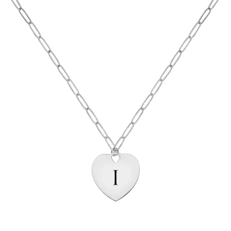 Engravable Graduation Flat Heart Pendant with Adelaide Mini Chain in 14k Gold sold by Haverhill