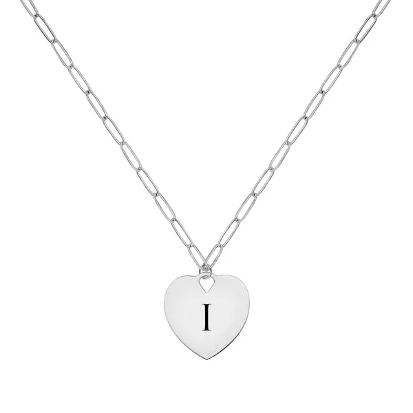 Engravable Graduation Flat Heart Pendant with Adelaide Mini Chain in 14k Gold sold by Haverhill