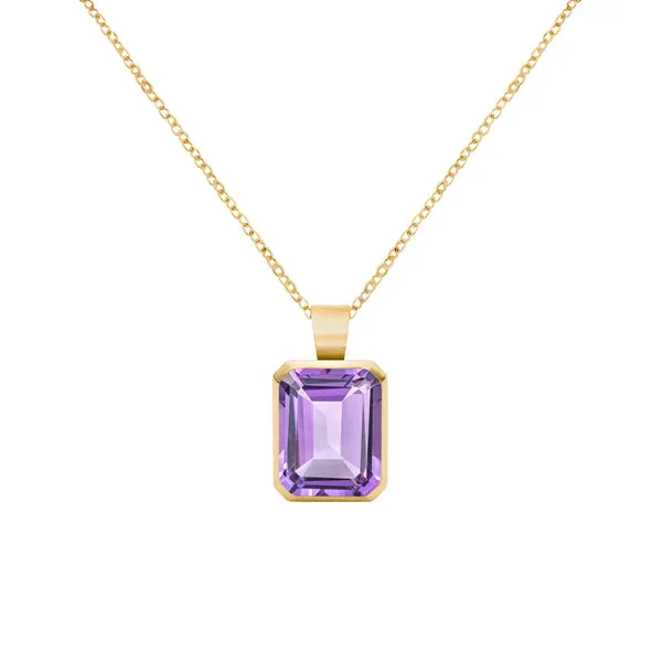 Warren Amethyst Pendant in 14k Gold (February) sold by Haverhill