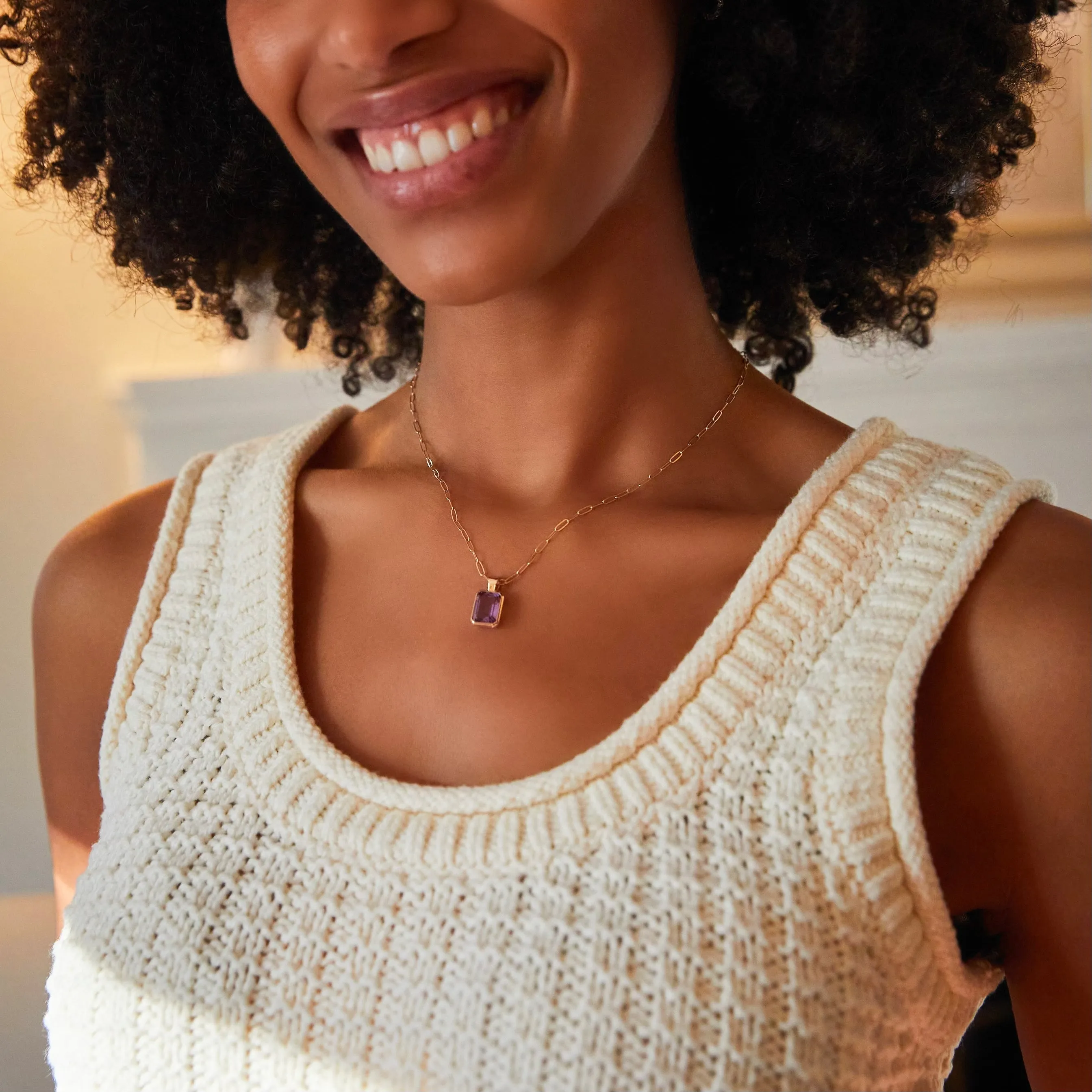 Warren Amethyst Pendant in 14k Gold (February) sold by Haverhill product image thumbnail 2