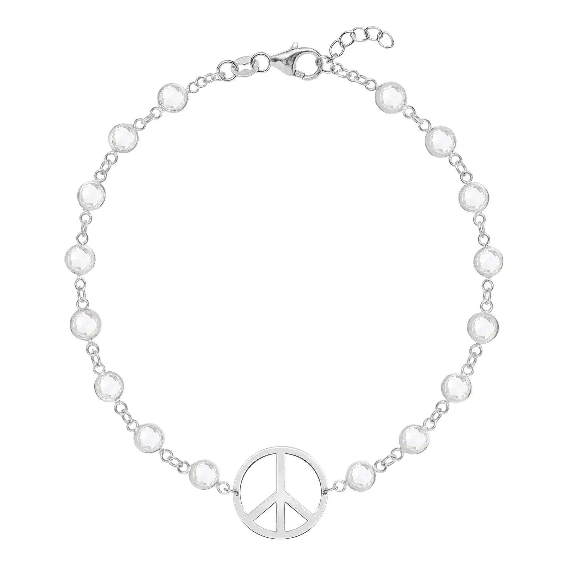 Personalized Large Peace Sign Newport Bracelet in 14k Gold sold by Haverhill product image thumbnail 5