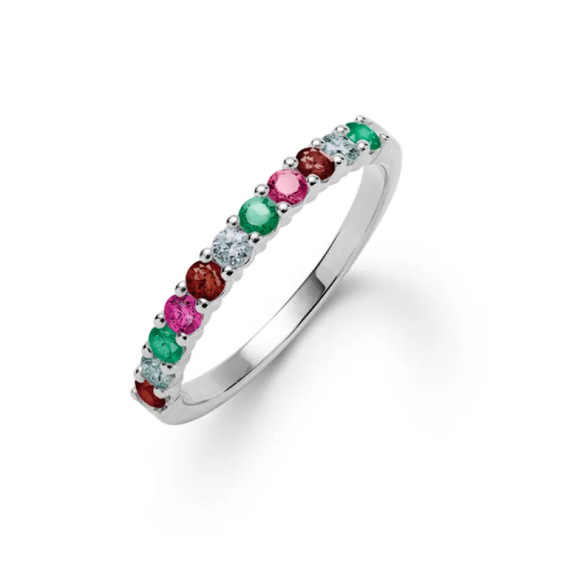 Personalized Rosecliff Birthstone Stackable Ring in 14k Gold sold by Haverhill