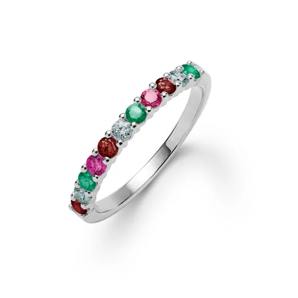 Personalized Rosecliff Birthstone Stackable Ring in 14k Gold sold by Haverhill