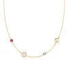 Personalized 2 Letter & 2 Classic Birthstone Necklace in 14k Gold (Double Spacing) sold by Haverhill