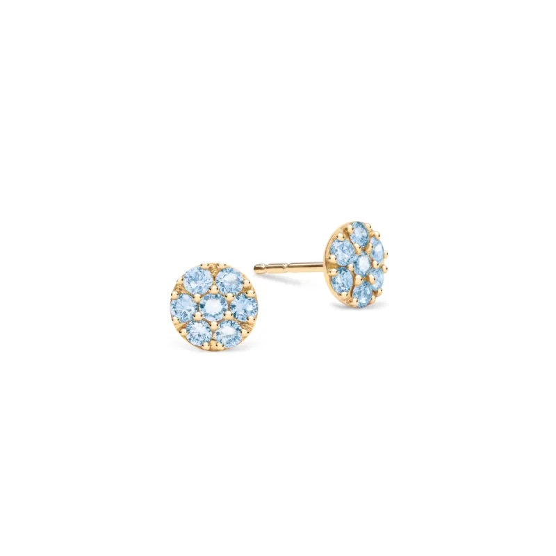 Rosecliff Nantucket Blue Topaz Mini Stud Earrings in Solid 14k Gold (December) sold by Haverhill