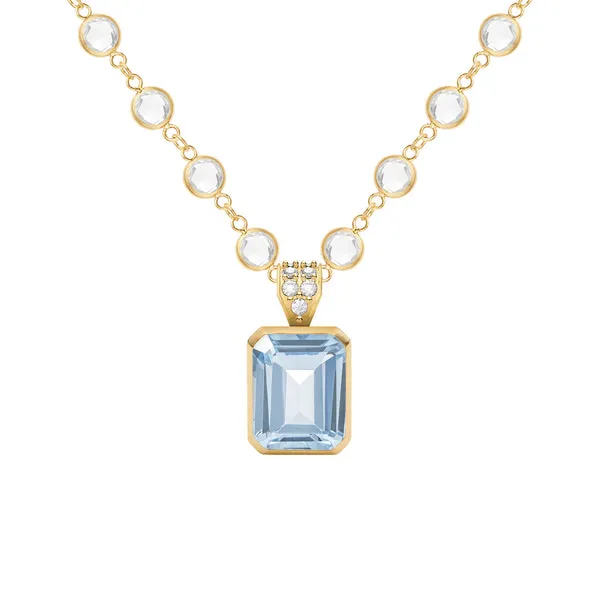 Personalized Warren Birthstone Pendant with Diamond Bale in 14k Gold sold by Haverhill