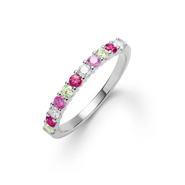 Personalized Rosecliff Birthstone Stackable Ring in 14k Gold sold by Haverhill