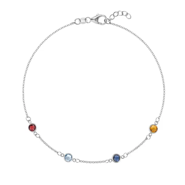 Personalized Classic 4 Birthstone Bracelet in 14k Gold sold by Haverhill