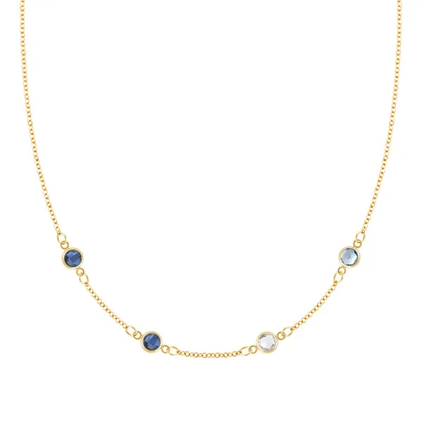 Personalized Classic 4 Birthstone Necklace in 14k Gold sold by Haverhill