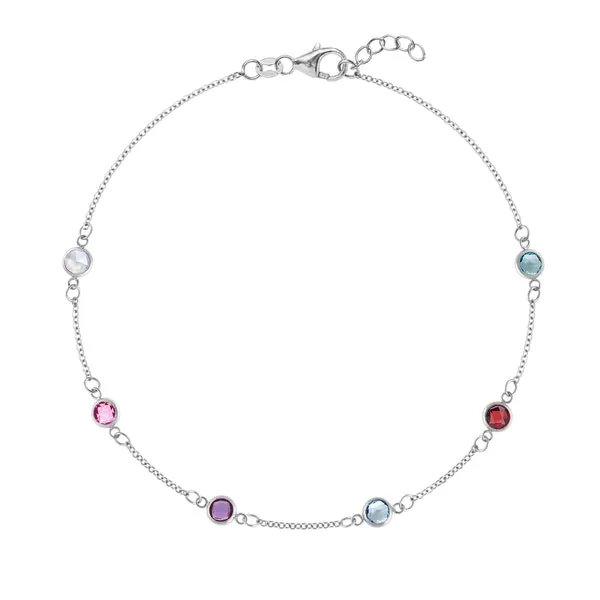 Personalized Classic 6 Birthstone Bracelet in 14k Gold sold by Haverhill