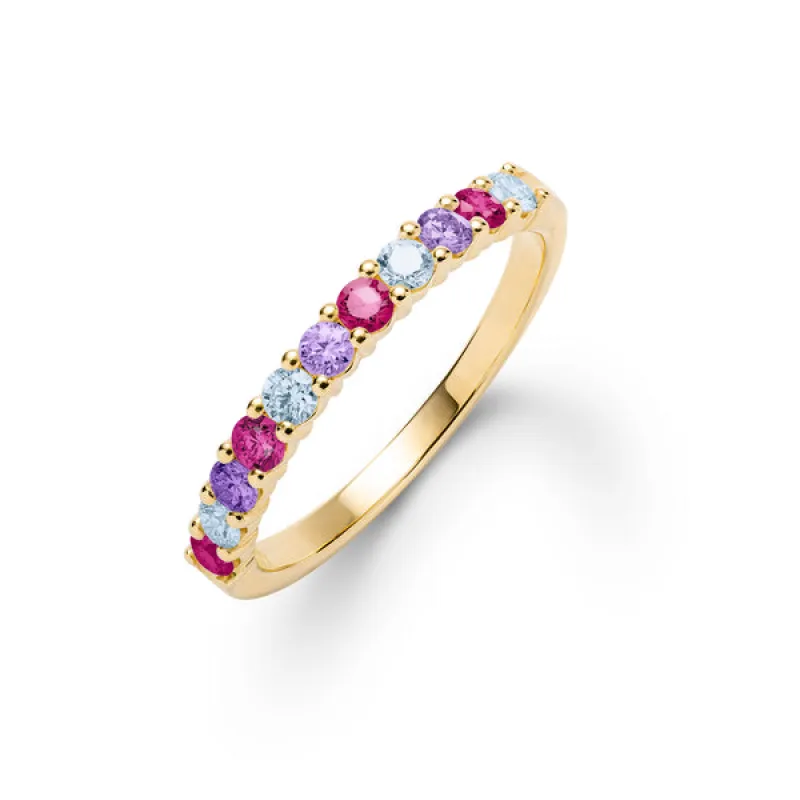 Personalized Rosecliff Birthstone Stackable Ring in 14k Gold sold by Haverhill