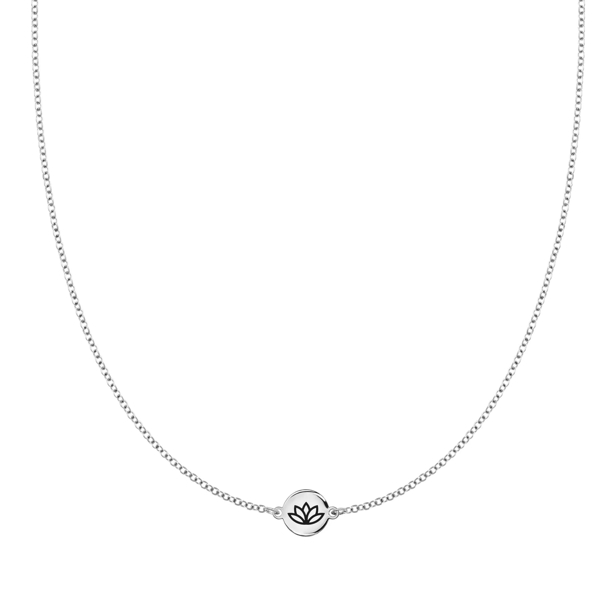 Lotus Disc Necklace in 14k Gold sold by Haverhill product image thumbnail 5