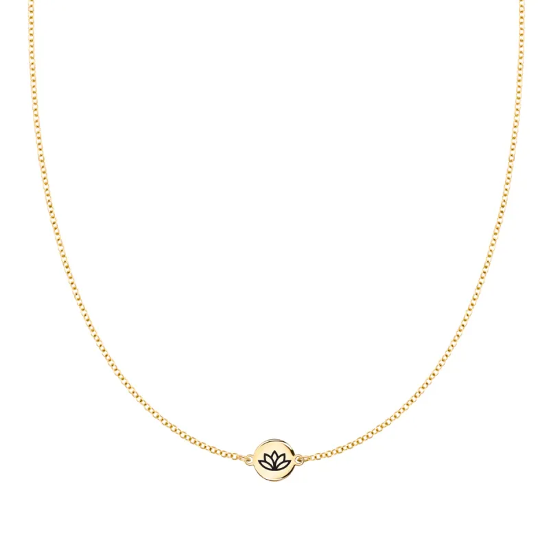 Lotus Disc Necklace in 14k Gold sold by Haverhill