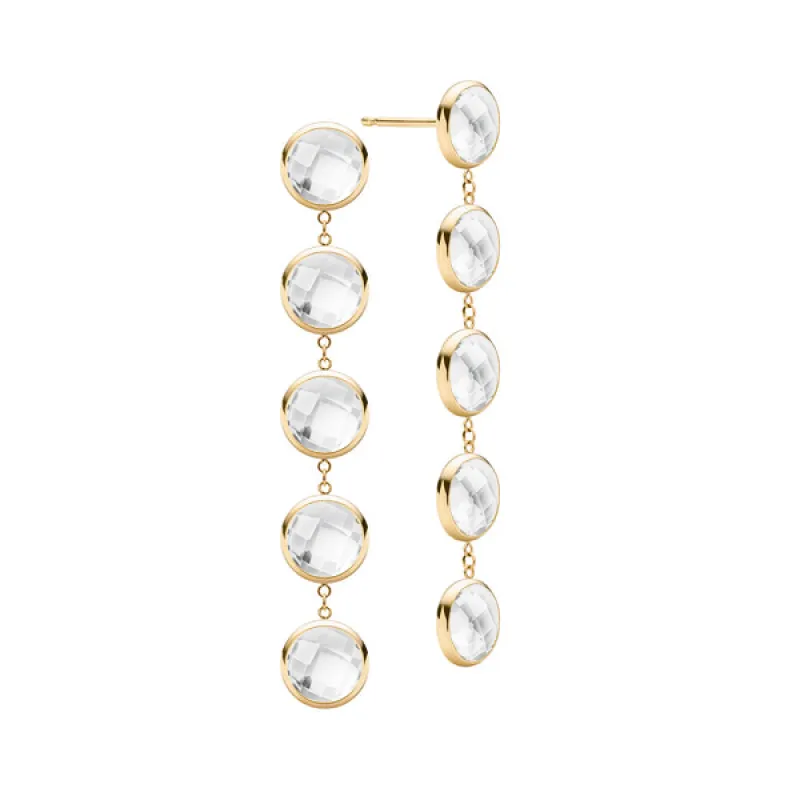 Personalized Grand 5 Birthstone Earrings in 14k Gold sold by Haverhill