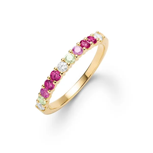 Personalized Rosecliff Birthstone Stackable Ring in 14k Gold sold by Haverhill