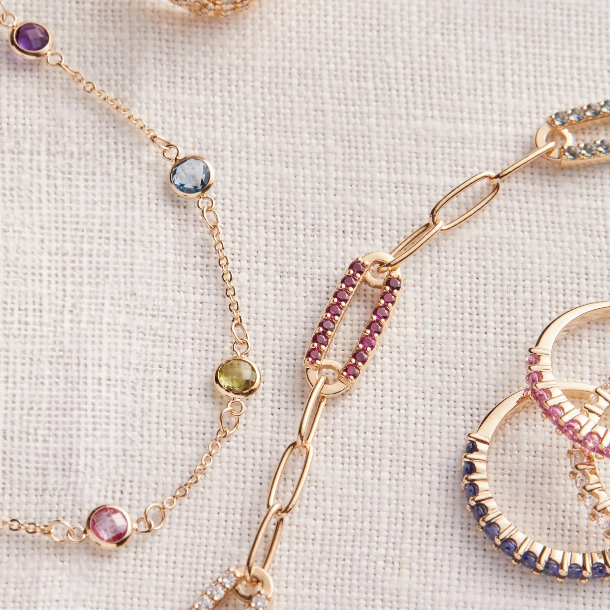 Personalized Classic 4 Birthstone Bracelet in 14k Gold sold by Haverhill product image thumbnail 3