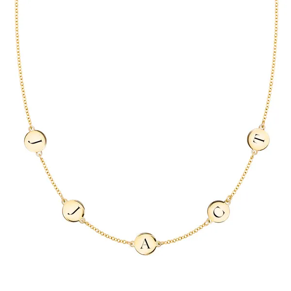 Personalized 5 Letter Necklace in 14k Gold (Double Spacing) sold by Haverhill