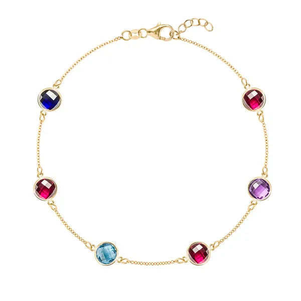 Personalized Grand 6 Birthstone Bracelet in 14k Gold sold by Haverhill