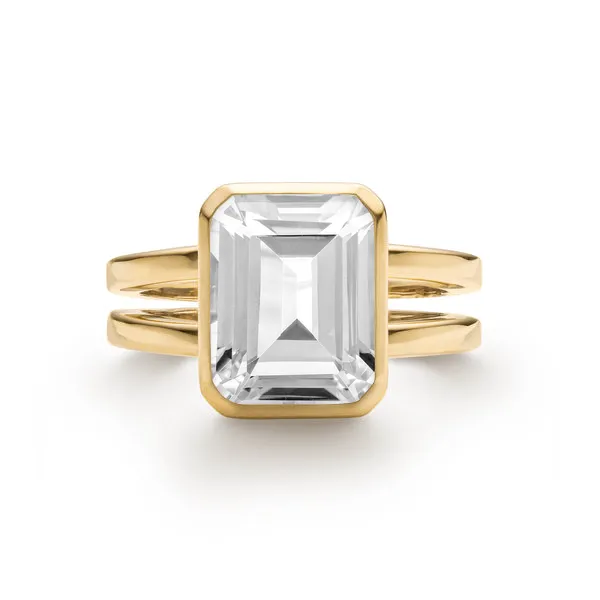 Personalized Warren Vertical Birthstone Ring in 14k Gold sold by Haverhill
