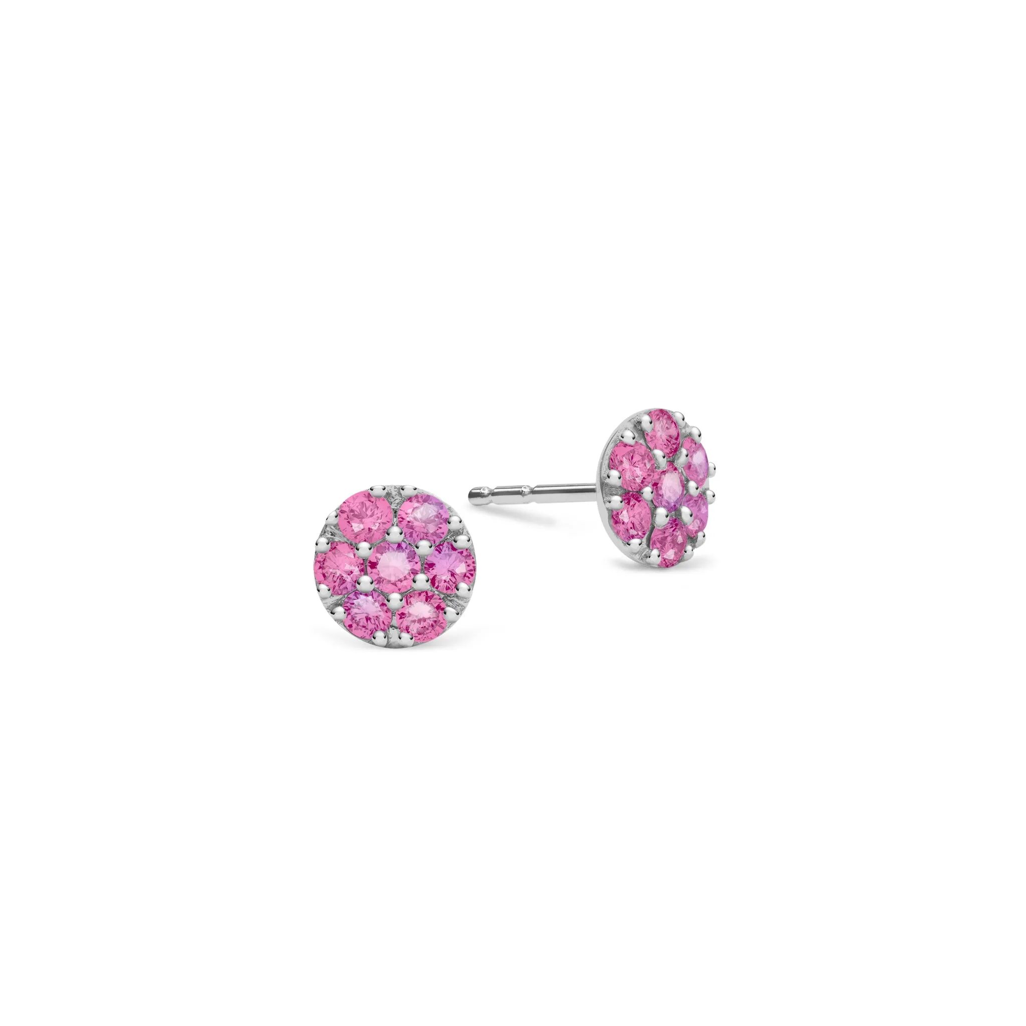 Rosecliff Pink Sapphire Mini Stud Earrings in Solid 14k Gold (October) sold by Haverhill product image thumbnail 5