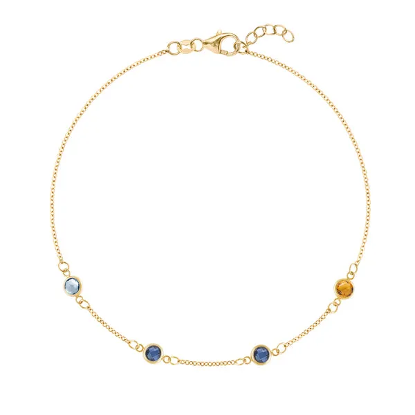Personalized Classic 4 Birthstone Bracelet in 14k Gold sold by Haverhill