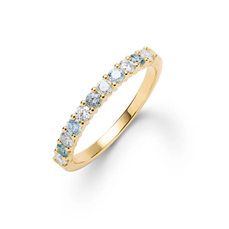 Personalized Rosecliff Birthstone Stackable Ring in 14k Gold sold by Haverhill