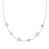Personalized Classic 3 Letter & 3 Birthstone Necklace in 14k Gold (Single Spacing) sold by Haverhill