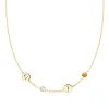 Personalized Classic 2 Letter & 2 Birthstone Necklace in 14k Gold (Single Spacing) sold by Haverhill