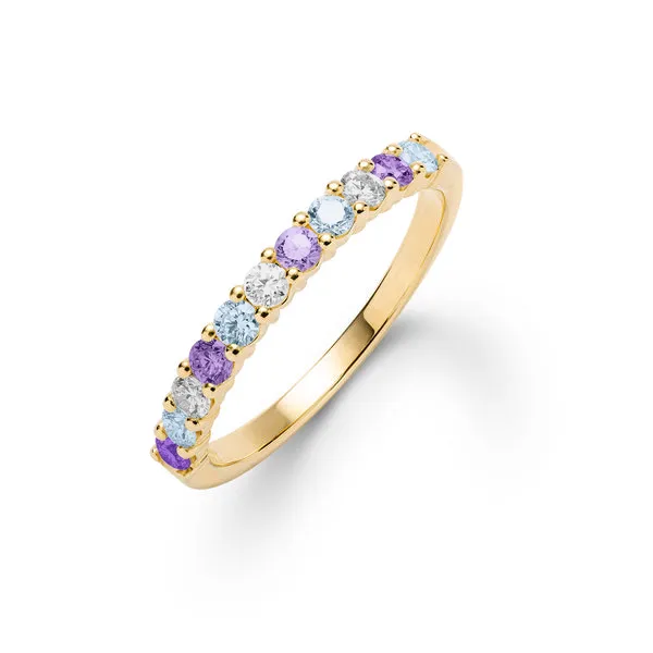Personalized Rosecliff Birthstone Stackable Ring in 14k Gold sold by Haverhill