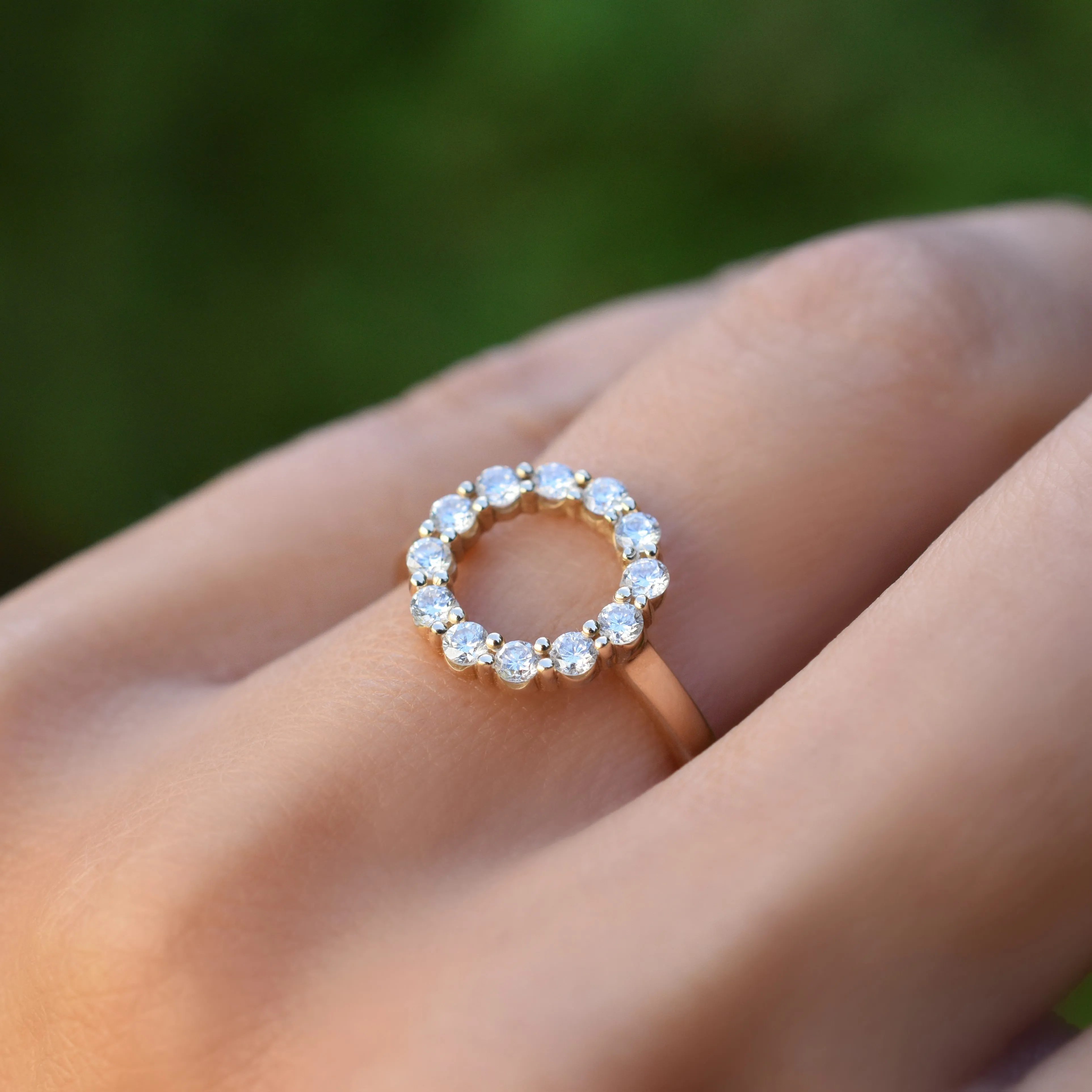 Personalized Rosecliff Small Circle Birthstone Ring in 14k Gold sold by Haverhill product image thumbnail 3