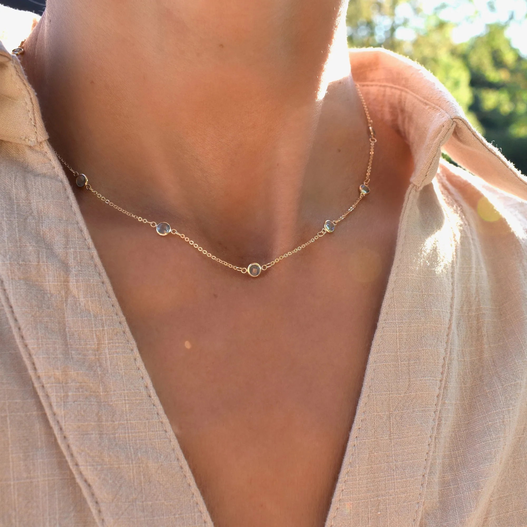 Personalized Bayberry 11 Birthstone Necklace in 14k Gold sold by Haverhill product image thumbnail 2