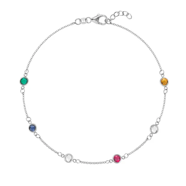 Personalized Classic 6 Birthstone Bracelet in 14k Gold sold by Haverhill