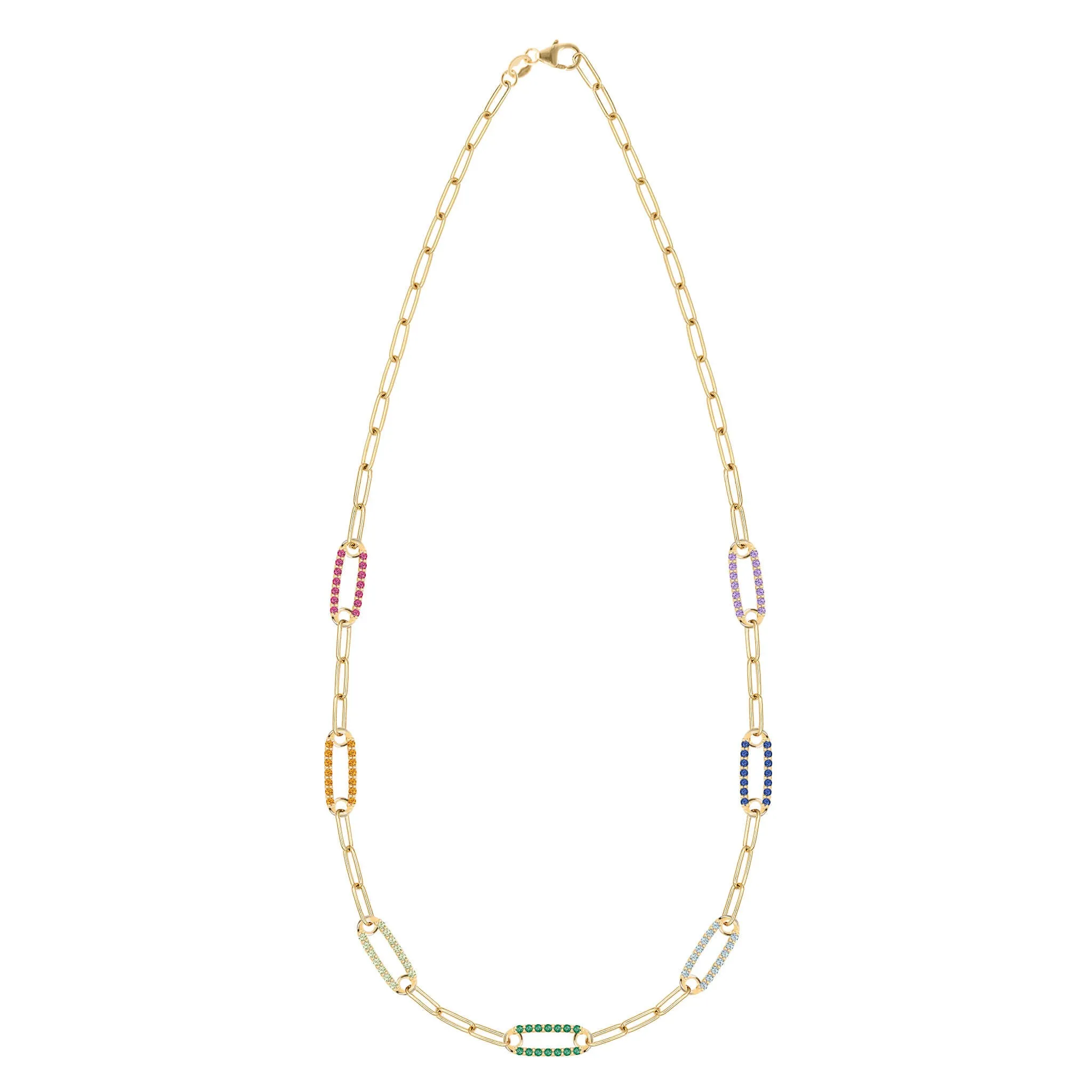 Rainbow Adelaide Pavé Necklace in 14k Gold sold by Haverhill product image thumbnail 3